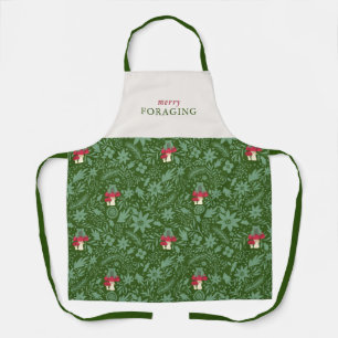 Mushroom Christmas Cottagecore Apron