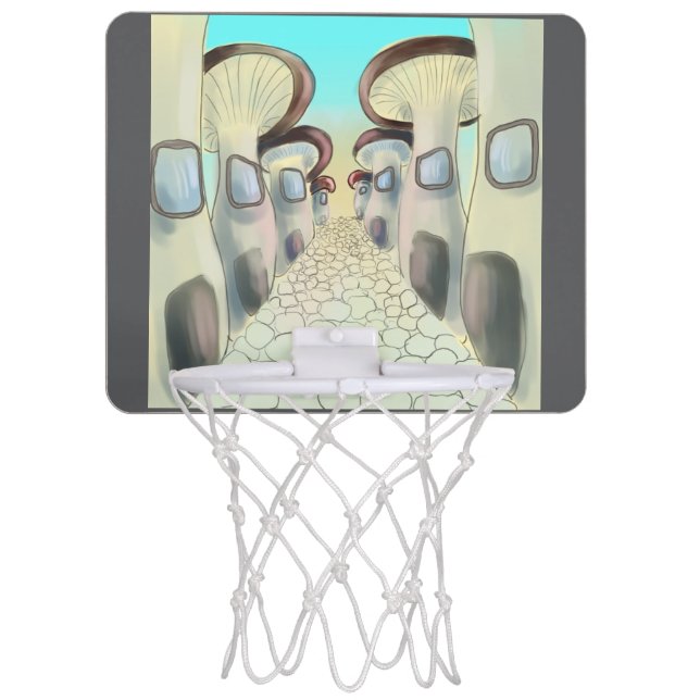 Mushroom city basket mini basketball hoop (Front)