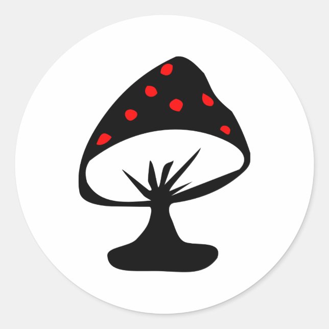 Mushroom Classic Round Sticker (Front)
