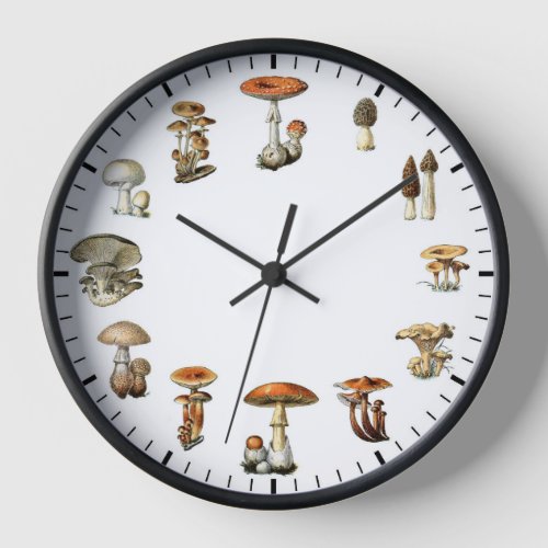 Mushroom Clock _ Vintage Mushrooms Fine Art