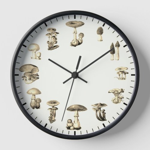 Mushroom Clock _ Vintage Mushrooms Illustration