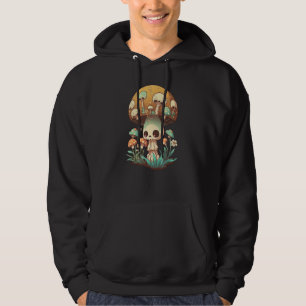 Mushroom Clothing Mushroom Collector Skull Graphic Hoodie