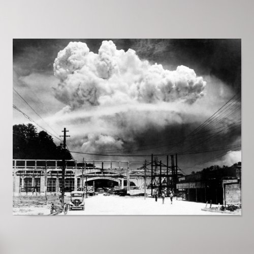Mushroom Cloud Over Nagasaki From Koyagi_jima  Poster