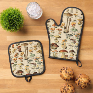 Mushroom Collection  Oven Mitt & Pot Holder Set