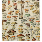 Mushrooms And Flowers Earth Tones Beige Retro 70s Shower Curtain, Zazzle  in 2023