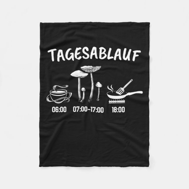 Mushroom Collector Timetable Fleece Blanket (Front)