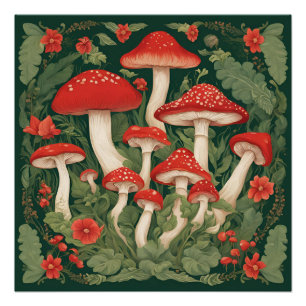 Mushroom Cottagecore Poster