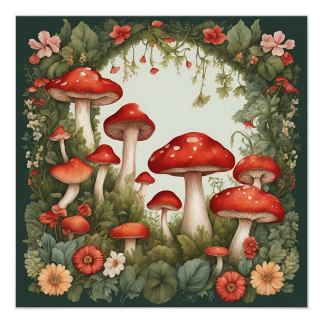 Mushroom Cottagecore Poster (Front)