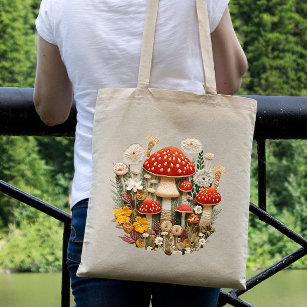 Mushroom Cottagecore Tote Bag