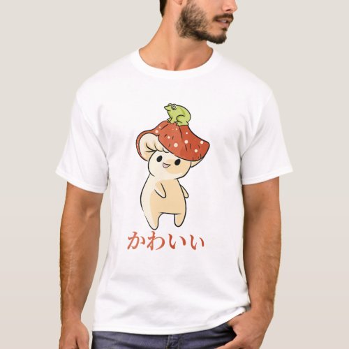 Mushroom _ Cute Kawaii Anime Frog _ Japanese Aesth T_Shirt