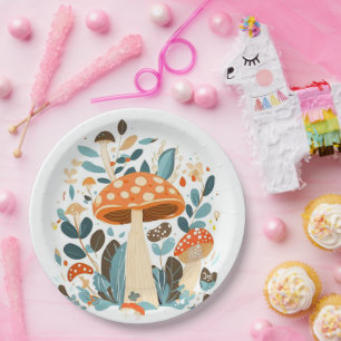Mushroom Day Magic Paper Plates