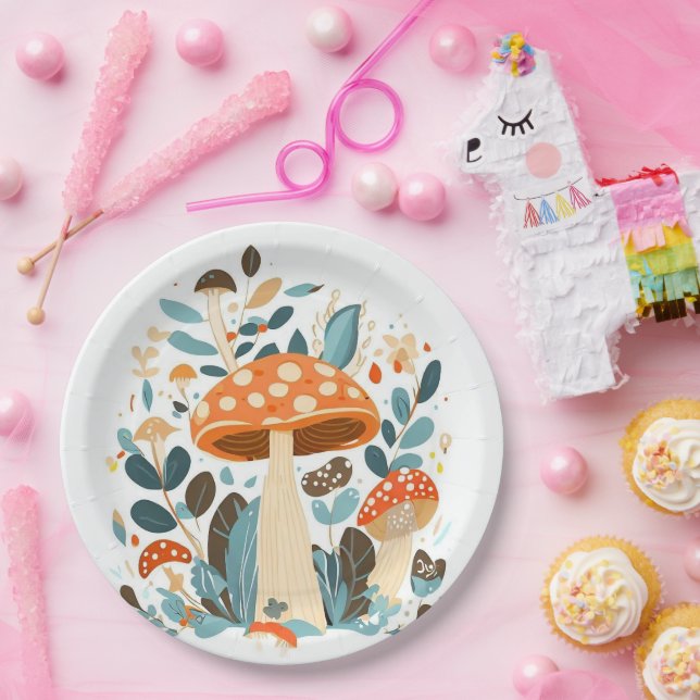 Mushroom Day Magic Paper Plates (Party)