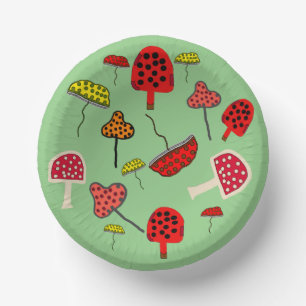 Mushroom Design Paper plate Paper Bowls