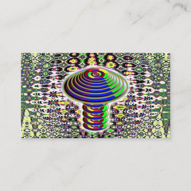 Mushroom, Digital Rainbow (Add Words)  Business Card (Front)