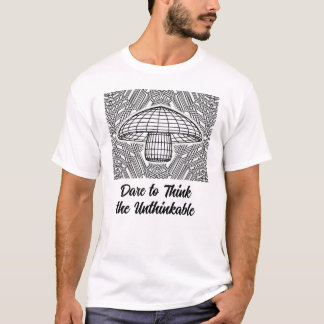 Mushroom Drawing with Slogan T-Shirt