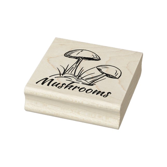 Mushroom Duo Original Hand Drawing Rubber Stamp (Stamp)