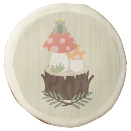 Mushroom Edible Frosting Round Sugar Cookie