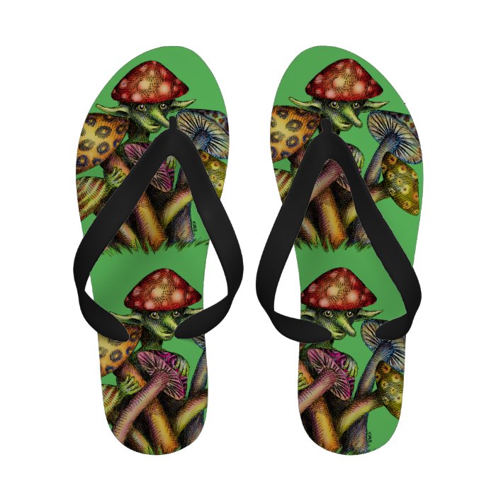 Mushroom Elf Flip Flops