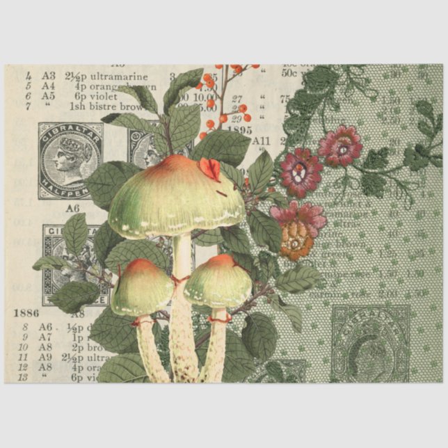Mushroom Ephemera Design Series #12 Tissue Paper (Front)
