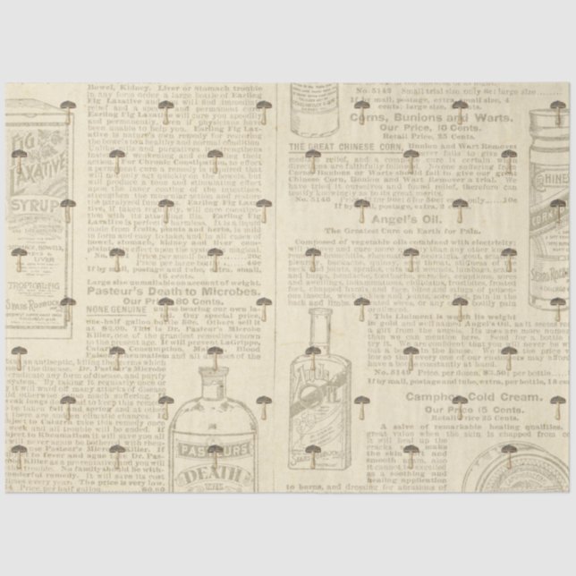 Mushroom Ephemera Design Series #7 Tissue Paper (Front)