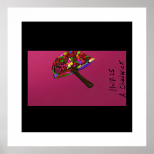 Mushroom Face Character Art Poster