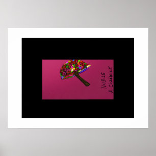 Mushroom Face Character Art Poster