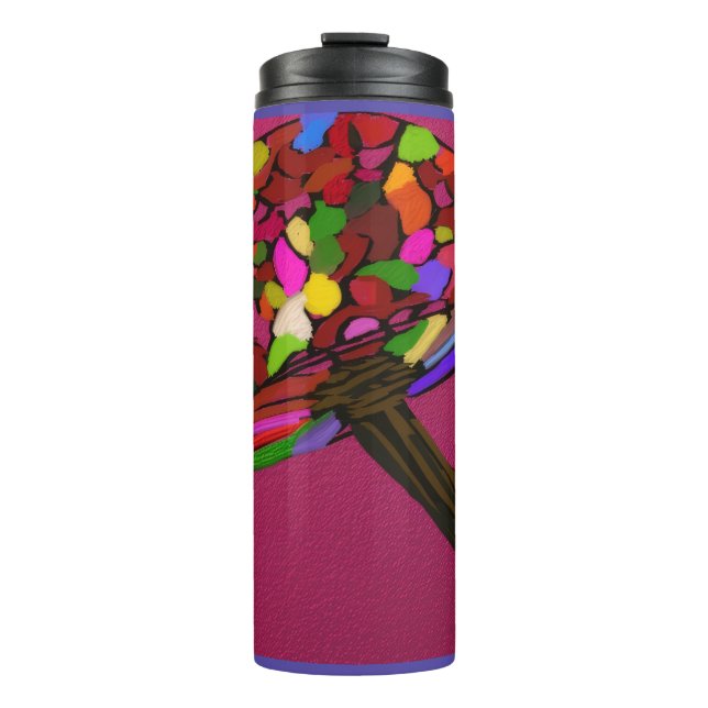 Mushroom Face Character Art Thermal Tumbler (Front)