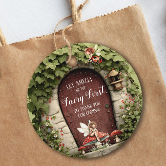 Mushroom Fairy First Birthday Thank You Favor Tags