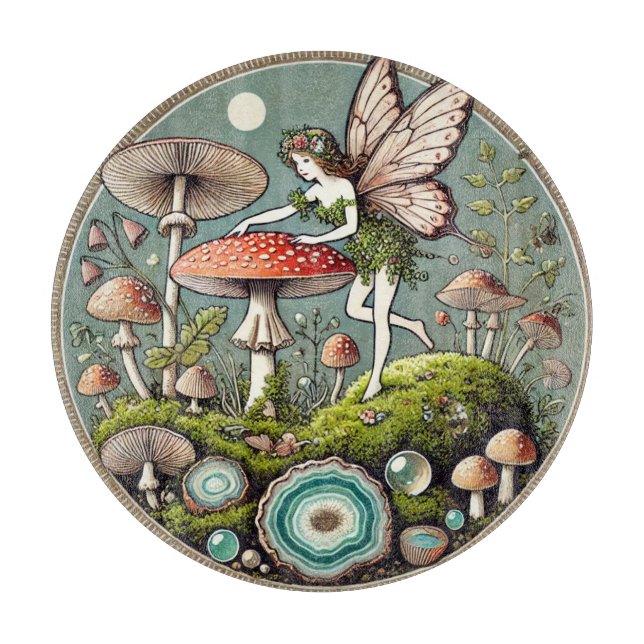 Mushroom Fairy Forager                             Cutting Board (Front)