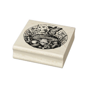 Mushroom Fairy Forest Fungus Rubber Stamp