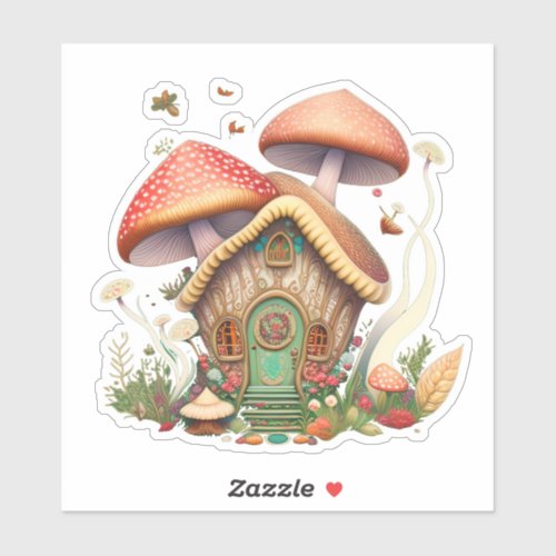 Mushroom Fairy House Sticker