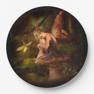 mushroom fairy paper plates