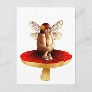 Mushroom fairy postcard