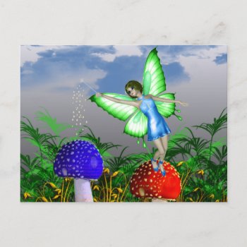 Mushroom Fairy Postcard by stellerangel at Zazzle