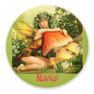 Mushroom fairy Thunder_Cove Ceramic Knob