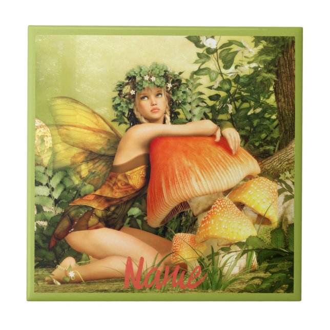 Mushroom fairy Thunder_Cove   Ceramic Tile (Front)