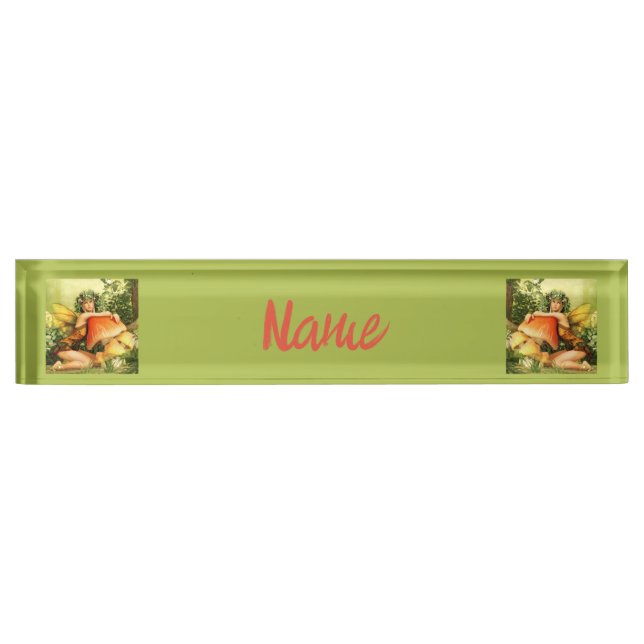 Mushroom fairy Thunder_Cove Desk Name Plate (Front)