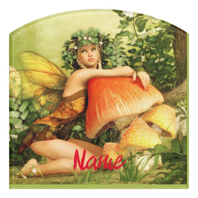 Mushroom fairy Thunder_Cove Door Sign (Contour Front)