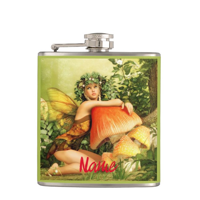 Mushroom fairy Thunder_Cove Flask (Front)