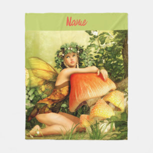 Mushroom Fairy Thunder_Cove  Fleece Blanket