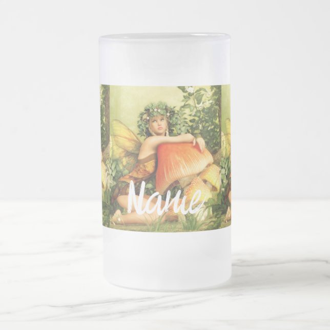 Mushroom fairy Thunder_Cove Frosted Glass Beer Mug (Center)