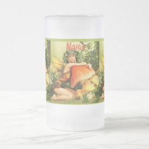 Mushroom fairy Thunder_Cove Frosted Glass Beer Mug