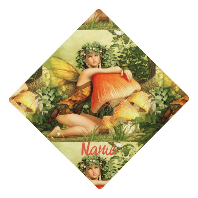 Mushroom fairy Thunder_Cove Graduation Cap Topper (Front)