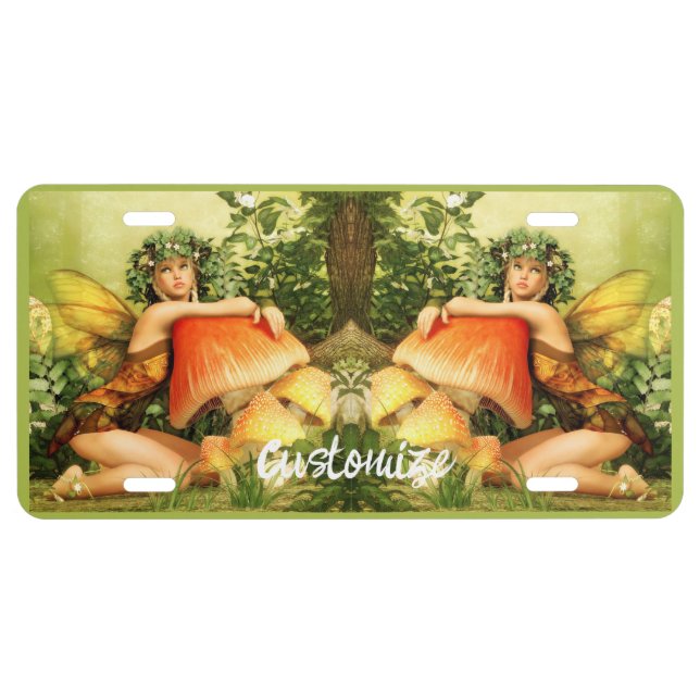 Mushroom fairy Thunder_Cove License Plate (Front)