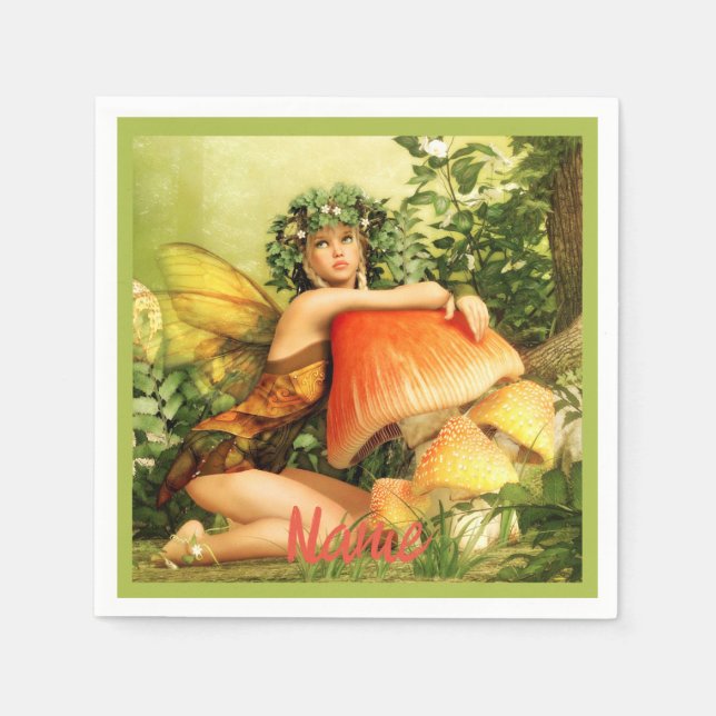 Mushroom fairy Thunder_Cove Napkins (Front)