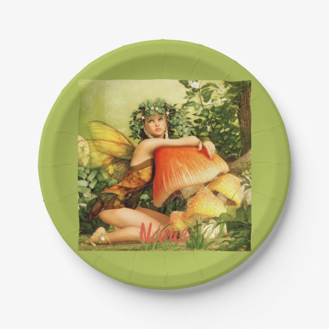 Mushroom fairy Thunder_Cove Paper Plates (Front)