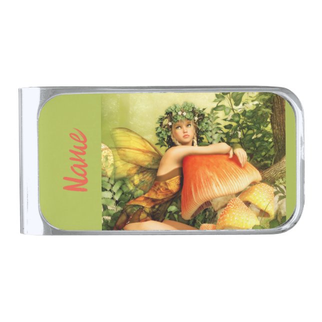 Mushroom fairy Thunder_Cove Silver Finish Money Clip (Front)