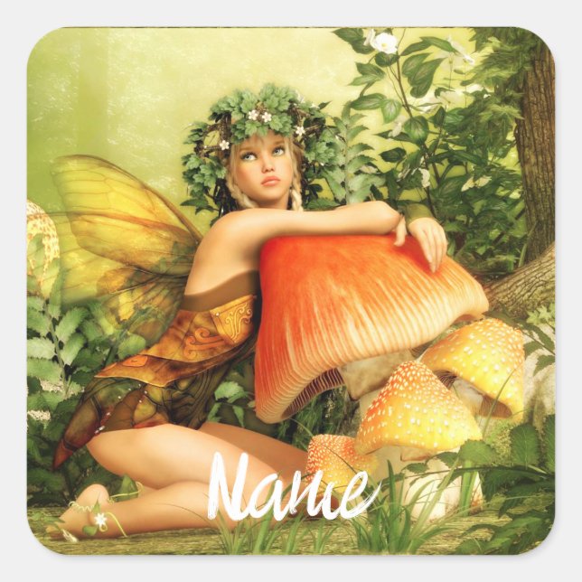 Mushroom fairy Thunder_Cove Square Sticker (Front)