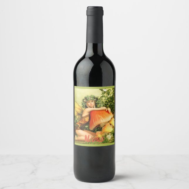 Mushroom fairy Thunder_Cove  Wine Label (Front)