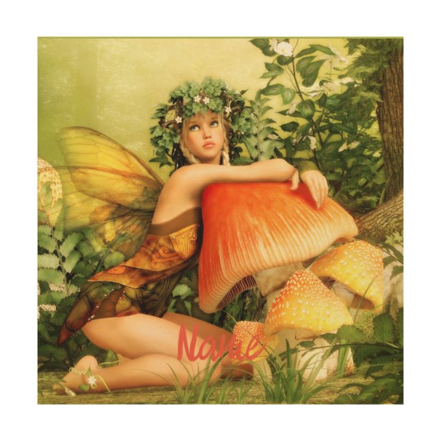 Mushroom fairy Thunder_Cove Wood Wall Art (Front)